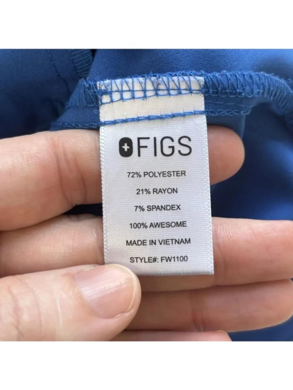 FIGS Technical Collection Womens Casma Scrub Top Small Royal Blue